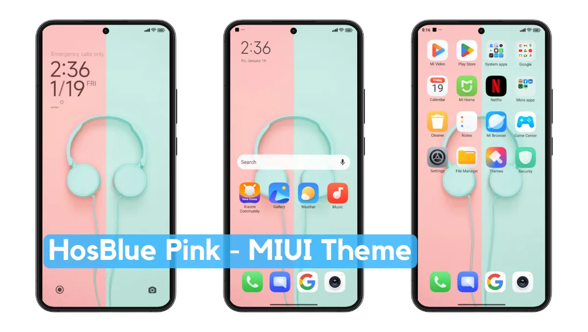 HosBlue-Pink MIUI Theme with Refreshing UI