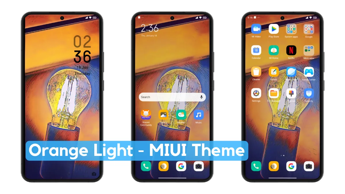 Orange Light MIUI Theme with Pure Dynamic Experience