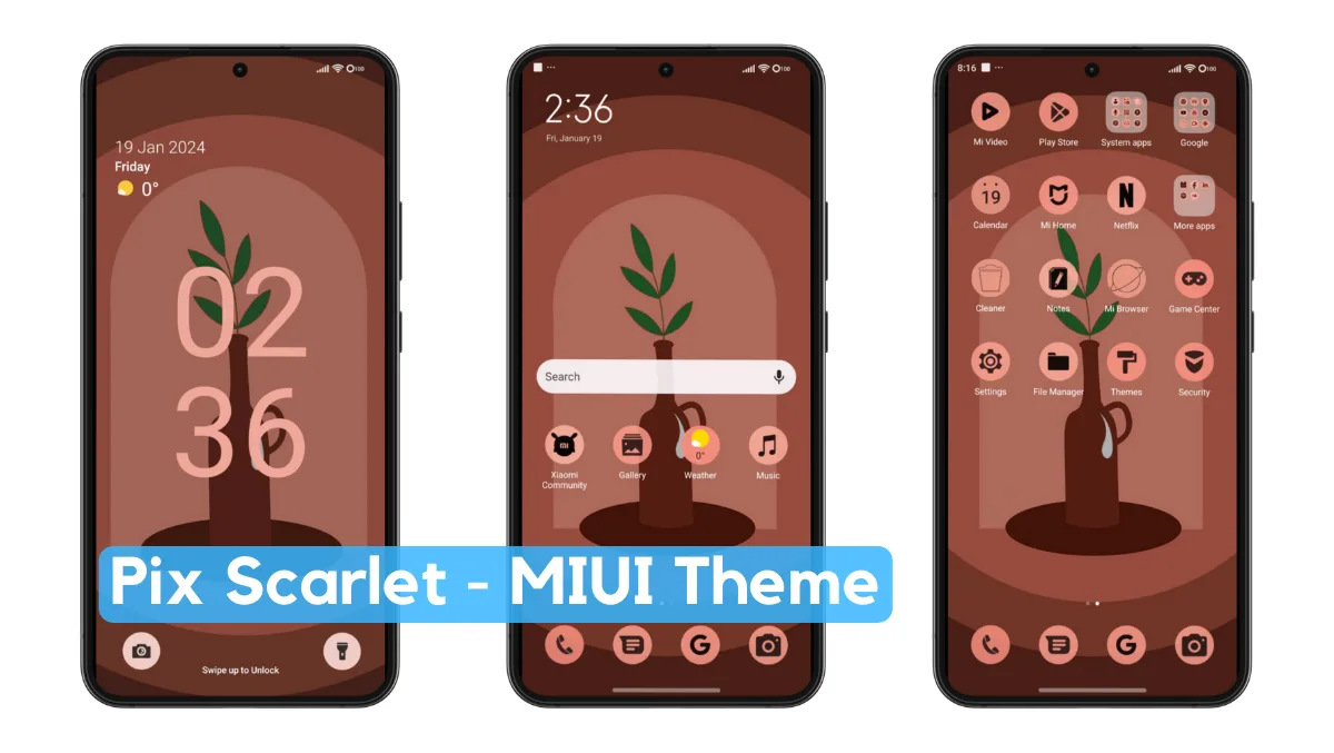 Pix Scarlet MIUI Theme with Colorful Pixel Experience Pix Scarlet MIUI Theme with Colorful Pixel Experience