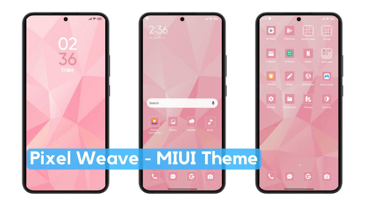 Pixel Weave MIUI Theme with Minimal Experience