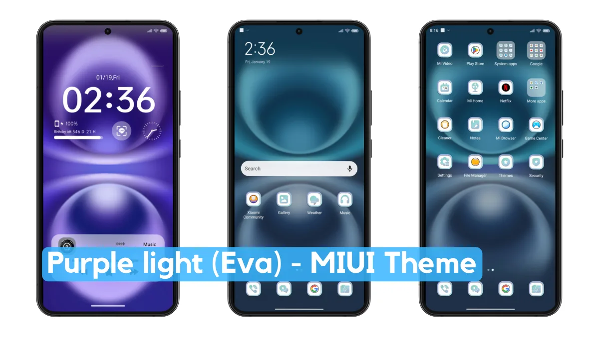 Purple Light MIUI Theme with iOS Experience