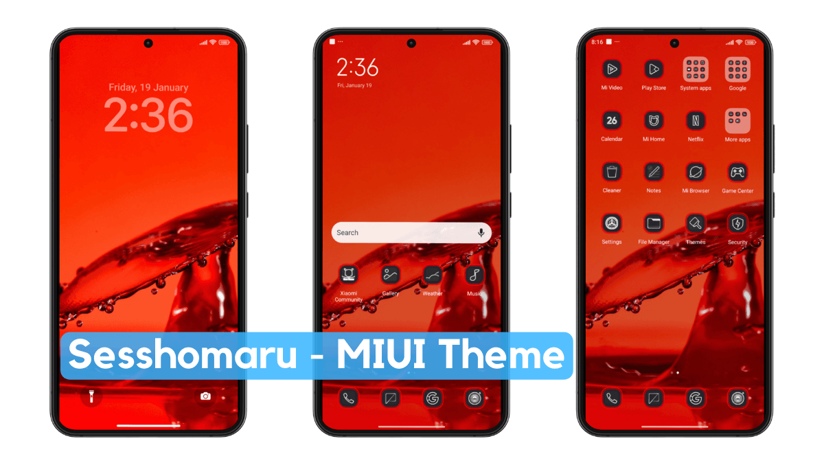 Sessohomaru MIUI Theme with Minimal Anime UI