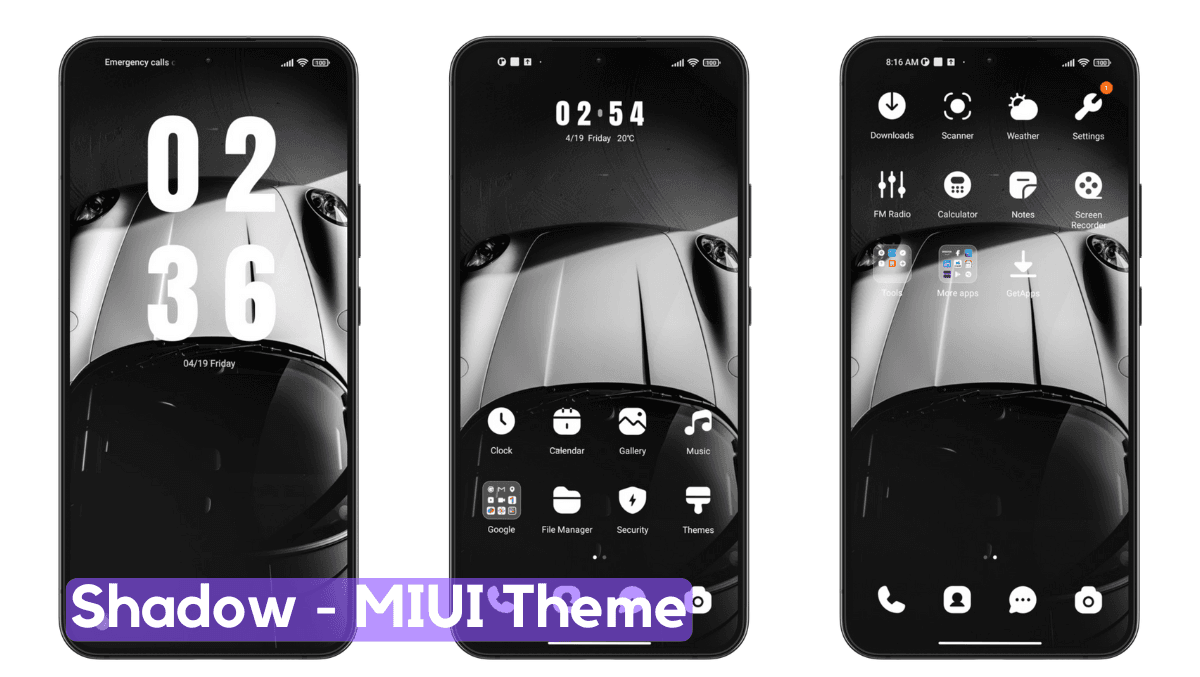 Shadow MIUI Theme with Dynamic Minimal UI