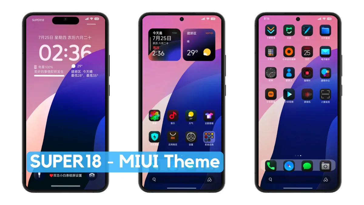 SUPER18 MIUI Theme with iOS Experience SUPER18 MIUI Theme with iOS Experience