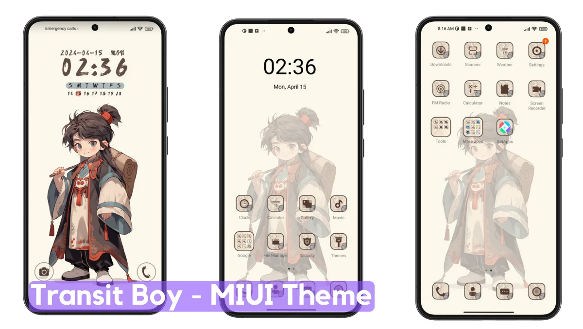 Transit Boy MIUI Theme with Dynamic Anime UI